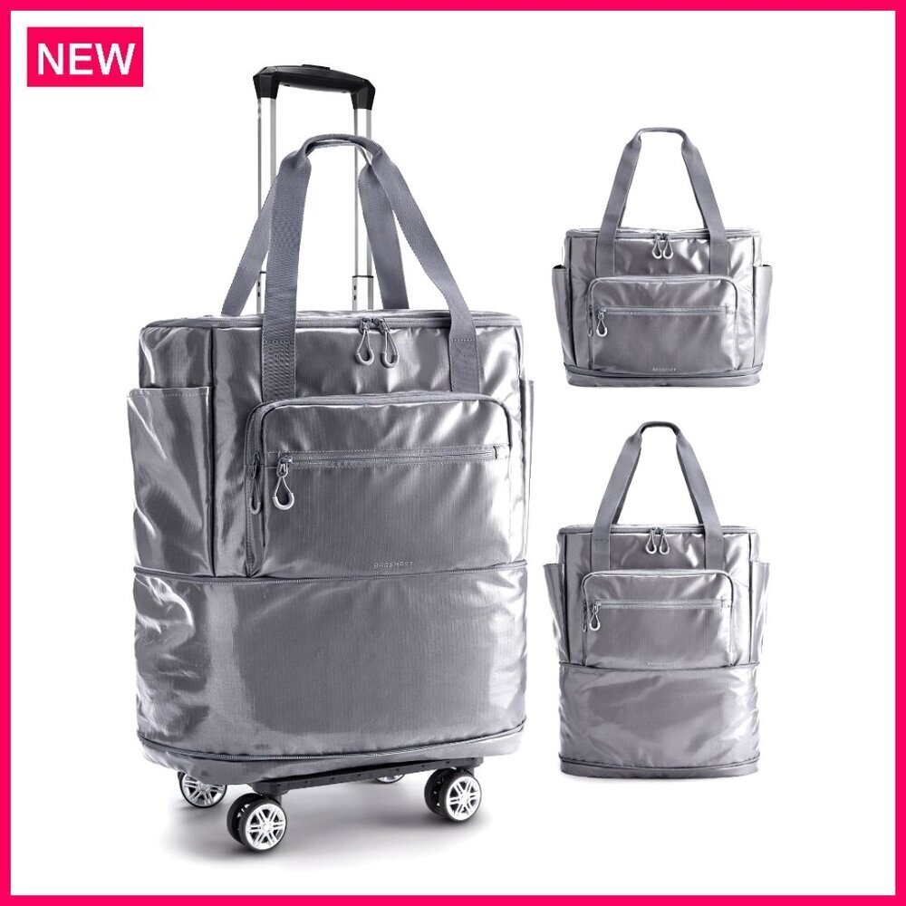48L Expandable Rolling Duffle Bag with Wheels, Water-Resistant Travel Luggage